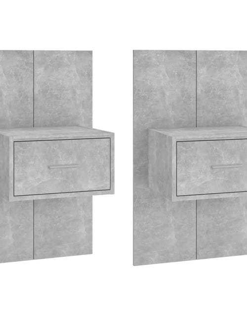 Încărcați imaginea în vizualizatorul Galerie, Noptiere de perete, 2 buc., gri beton - Lando
