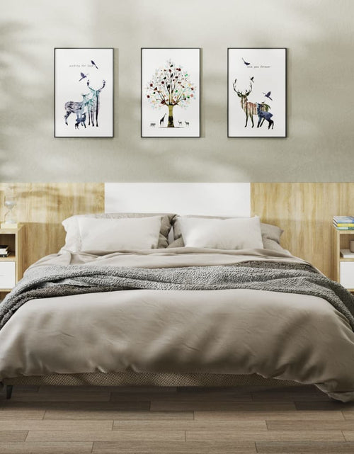 Загрузите изображение в средство просмотра галереи, Noptiere de perete, 2 buc., alb și stejar sonoma - Lando
