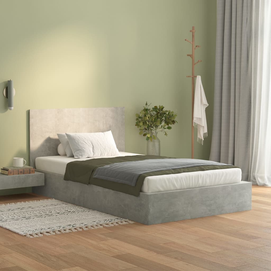Tăblie de pat, gri beton, 120x1,5x80 cm, lemn prelucrat
