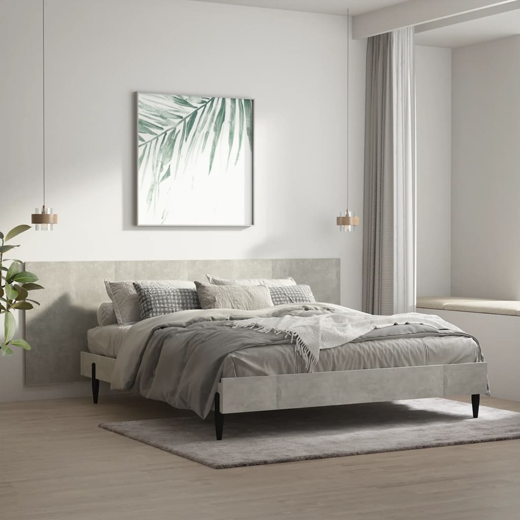 Tăblie de pat/ perete, gri beton, 240x1,5x80 cm, lemn prelucrat - Lando