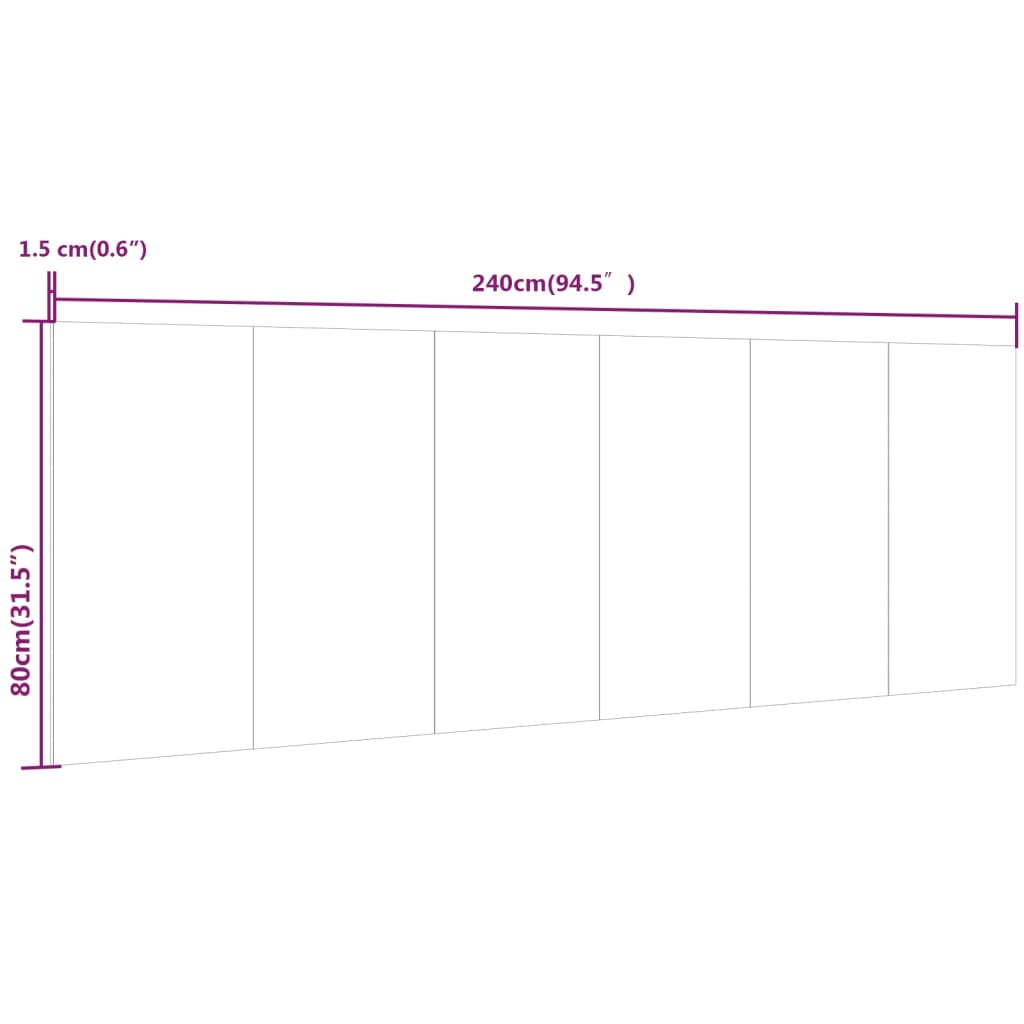 Tăblie pat/perete,alb extralucios,240x1,5x80 cm,lemn prelucrat - Lando