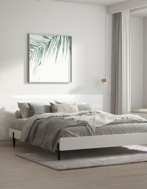 Încărcați imaginea în vizualizatorul Galerie, Tăblie pat/perete,alb extralucios,240x1,5x80 cm,lemn prelucrat - Lando
