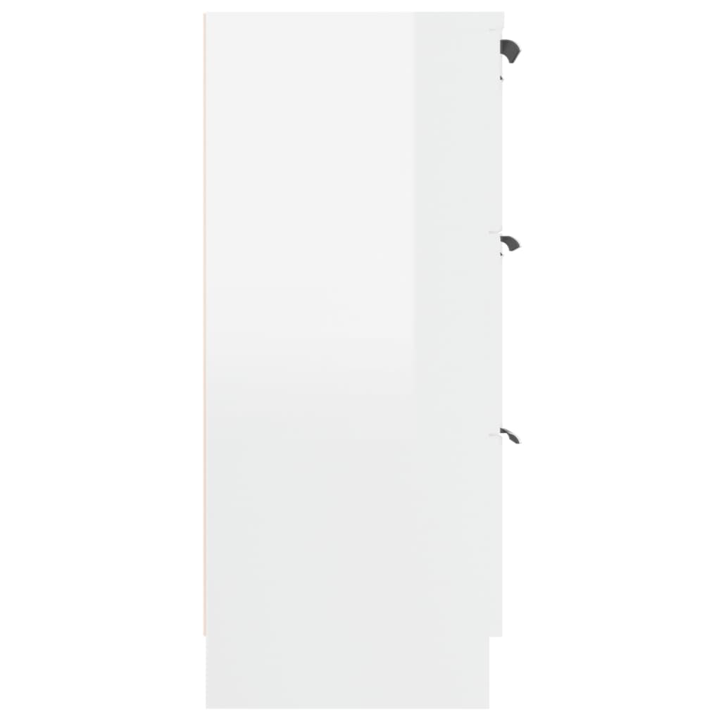 Servantă, alb extralucios, 60x30x70 cm, lemn prelucrat - Lando