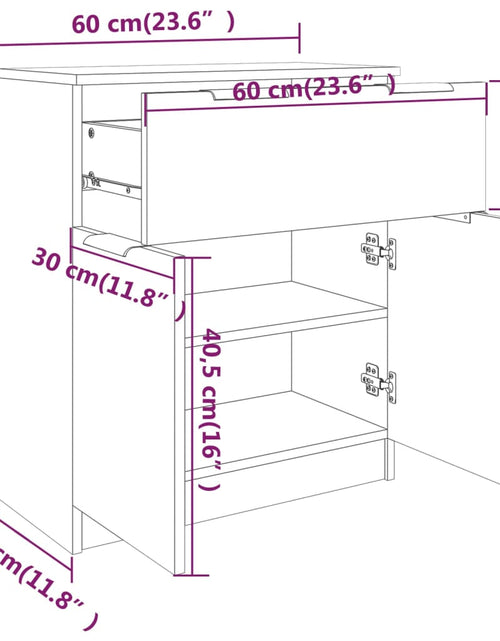 Загрузите изображение в средство просмотра галереи, Măsuță de cafea, gri beton, 60x30x70 cm, lemn prelucrat Lando - Lando
