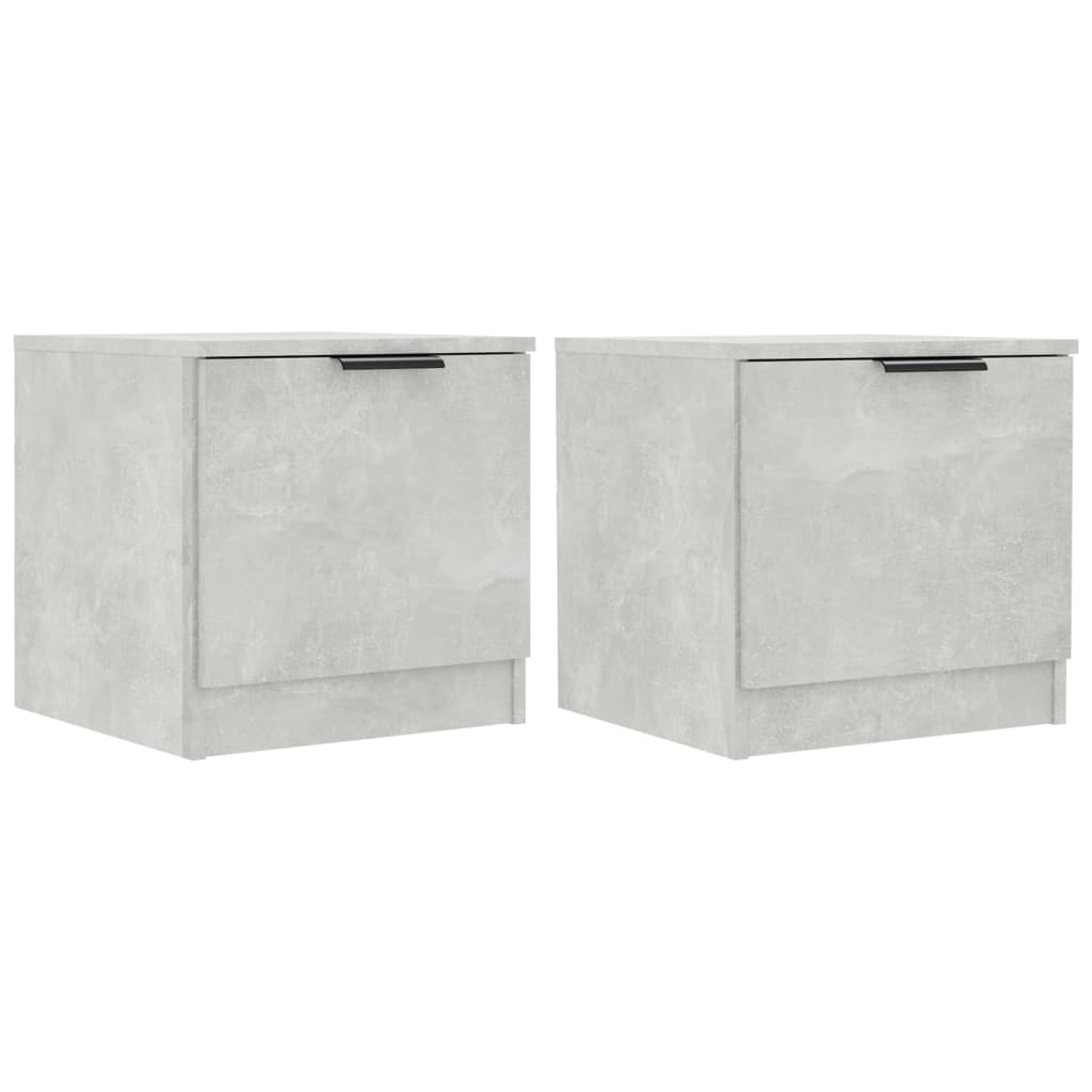 Noptiere, 2 buc., gri beton, 40x39x40 cm - Lando