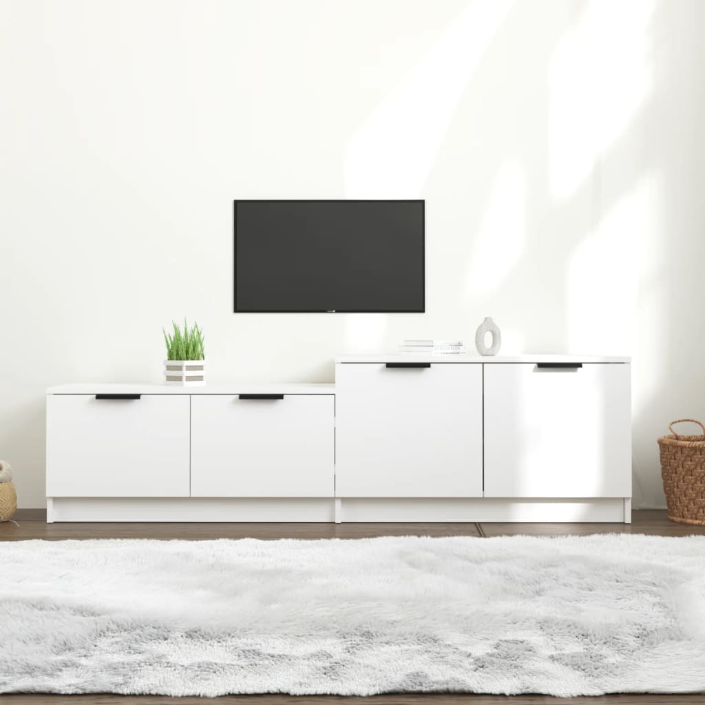 Comodă TV, alb, 158,5x36x45 cm, lemn prelucrat Lando - Lando