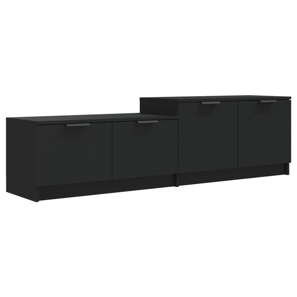 Comodă TV, negru, 158,5x36x45 cm, lemn prelucrat Lando - Lando