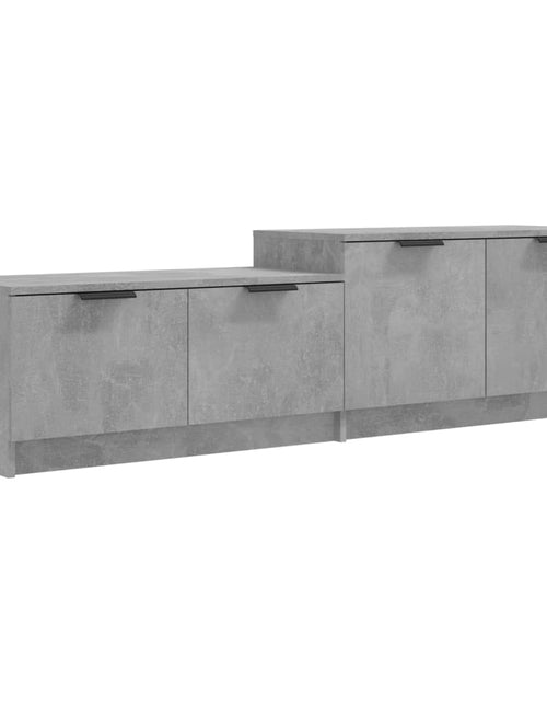 Încărcați imaginea în vizualizatorul Galerie, Comodă TV, gri beton, 158,5x36x45 cm, lemn prelucrat Lando - Lando
