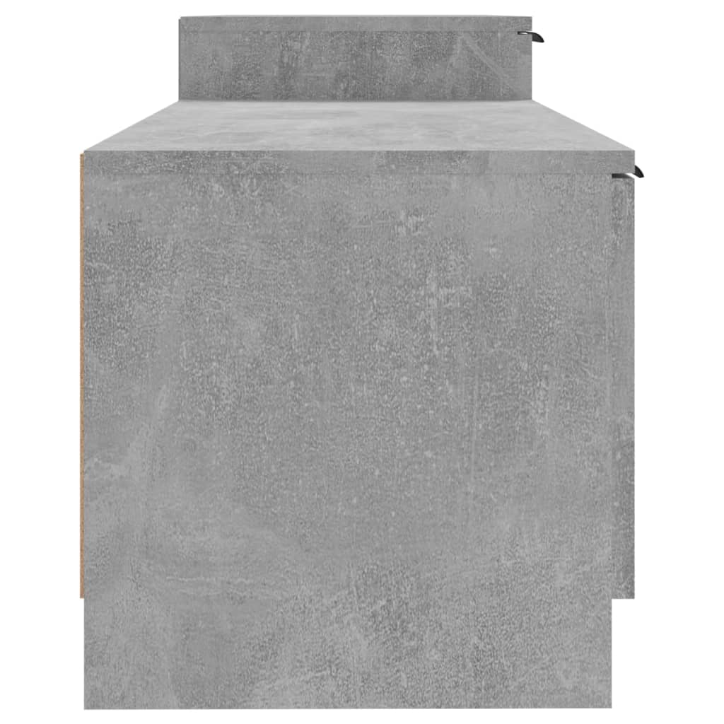 Comodă TV, gri beton, 158,5x36x45 cm, lemn prelucrat Lando - Lando