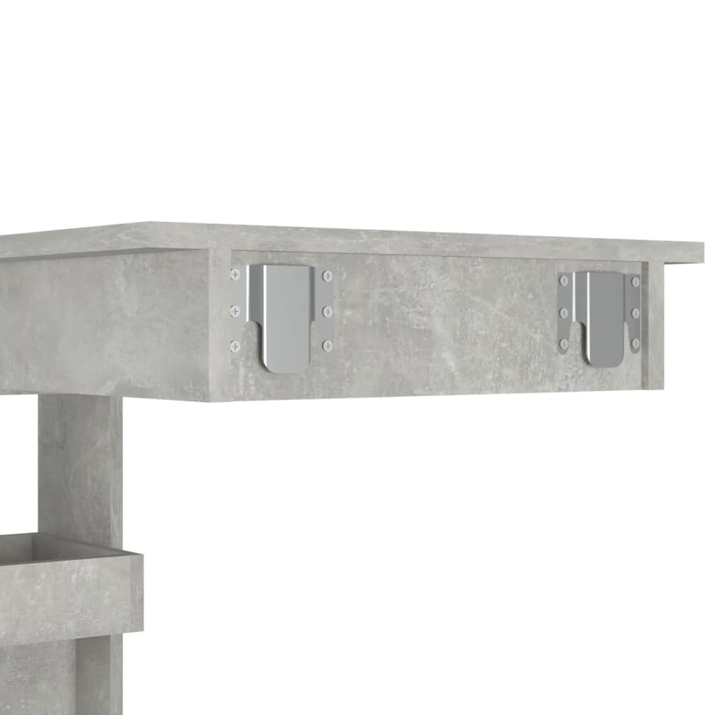 Masă bar de perete gri beton 102x45x103,5 cm lemn compozit - Lando