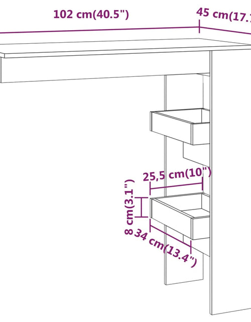 Încărcați imaginea în vizualizatorul Galerie, Masă bar de perete gri beton 102x45x103,5 cm lemn compozit - Lando
