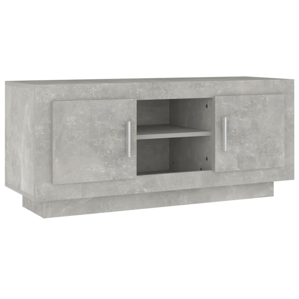 Comodă TV, gri beton, 102x35x45 cm, lemn prelucrat Lando - Lando