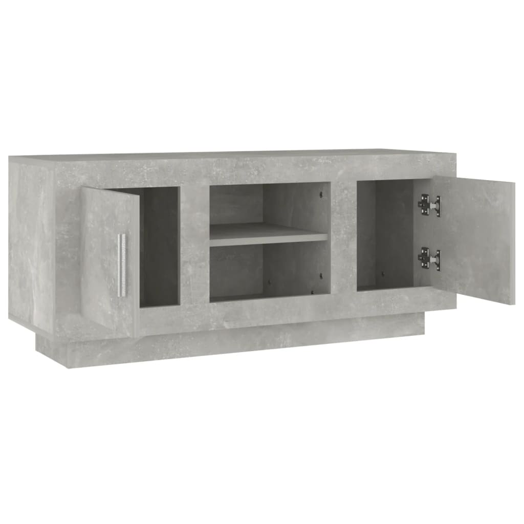 Comodă TV, gri beton, 102x35x45 cm, lemn prelucrat Lando - Lando