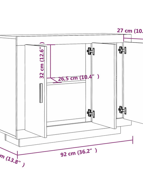 Загрузите изображение в средство просмотра галереи, Servantă, gri beton, 92x35x75 cm, lemn compozit Lando - Lando
