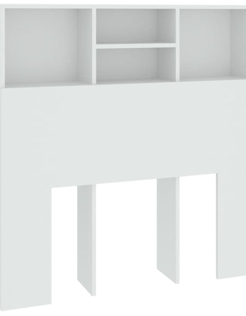 Загрузите изображение в средство просмотра галереи, Tăblie de pat cu dulap, alb, 100x19x103,5 cm - Lando
