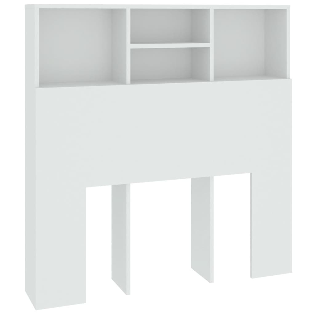 Tăblie de pat cu dulap, alb, 100x19x103,5 cm - Lando