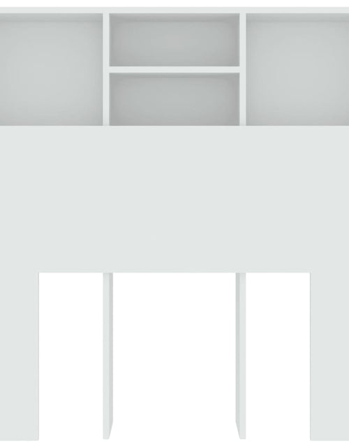 Încărcați imaginea în vizualizatorul Galerie, Tăblie de pat cu dulap, alb, 100x19x103,5 cm - Lando
