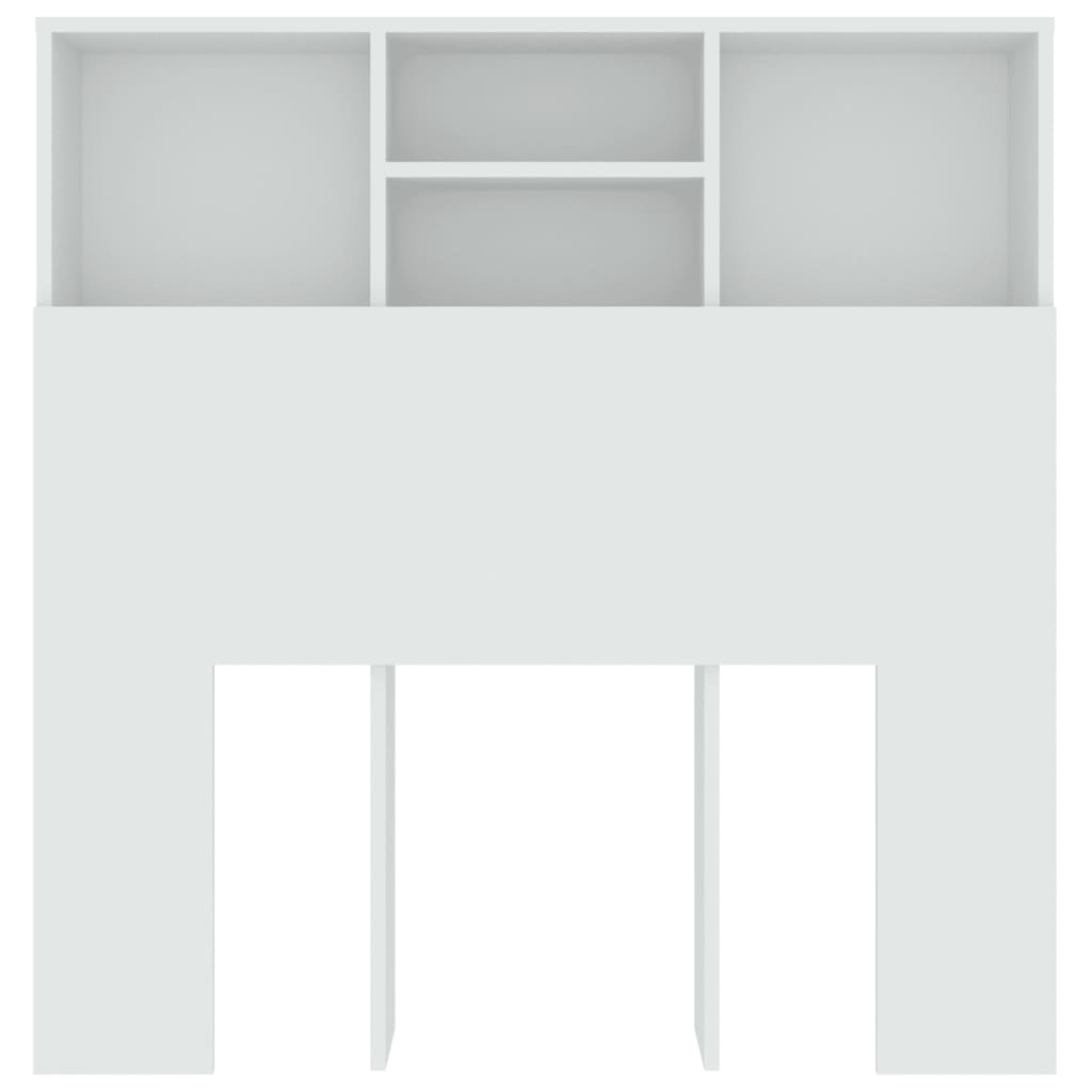 Tăblie de pat cu dulap, alb, 100x19x103,5 cm - Lando
