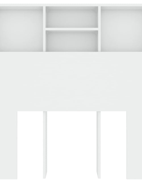 Încărcați imaginea în vizualizatorul Galerie, Tăblie de pat cu dulap, alb extralucios, 100x19x103,5 cm - Lando
