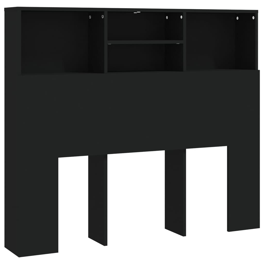 Tăblie de pat cu dulap, negru, 120x19x103,5 cm - Lando
