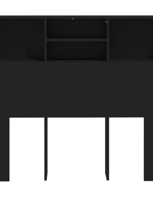 Загрузите изображение в средство просмотра галереи, Tăblie de pat cu dulap, negru, 120x19x103,5 cm - Lando
