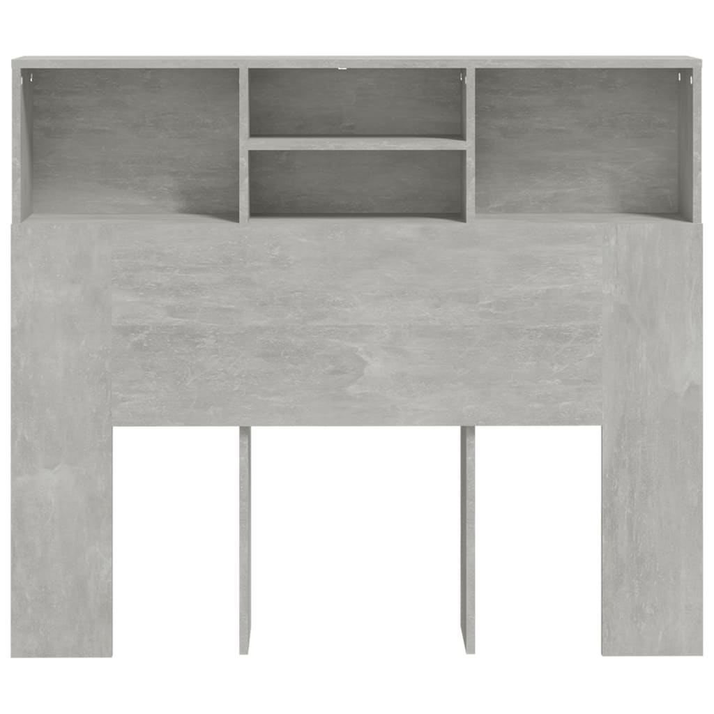 Tăblie de pat cu dulap, gri beton, 120x19x103,5 cm - Lando