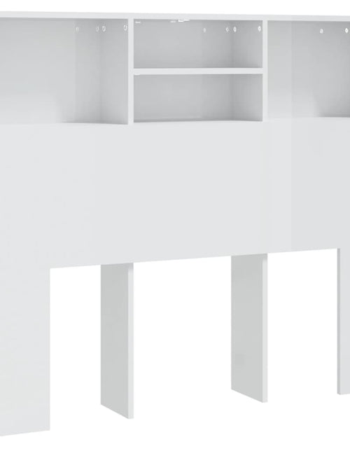 Загрузите изображение в средство просмотра галереи, Tăblie de pat cu dulap, alb extralucios, 120x19x103,5 cm - Lando
