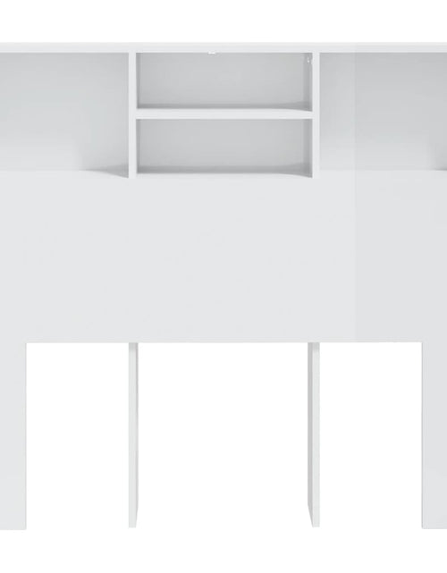 Загрузите изображение в средство просмотра галереи, Tăblie de pat cu dulap, alb extralucios, 120x19x103,5 cm - Lando
