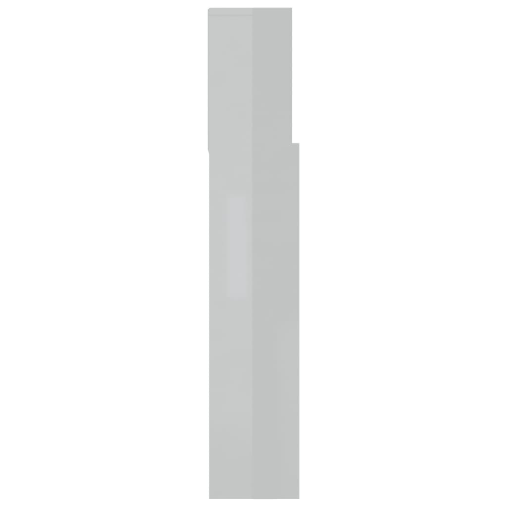 Tăblie de pat cu dulap, alb extralucios, 120x19x103,5 cm - Lando