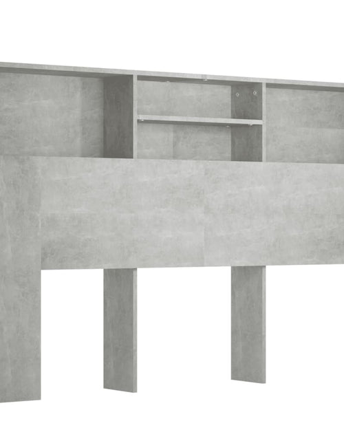 Загрузите изображение в средство просмотра галереи, Tăblie de pat cu dulap, gri beton, 160x19x103,5 cm - Lando
