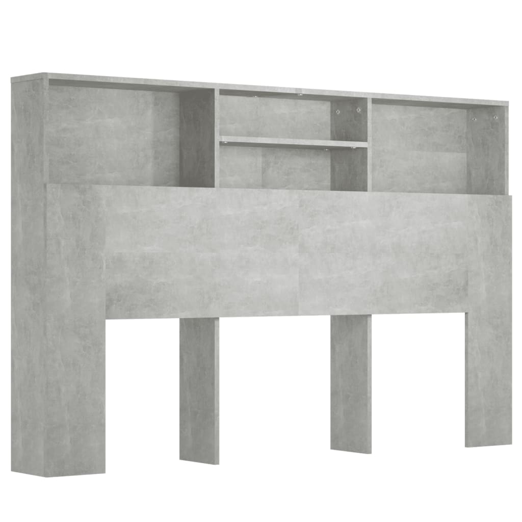 Tăblie de pat cu dulap, gri beton, 160x19x103,5 cm - Lando
