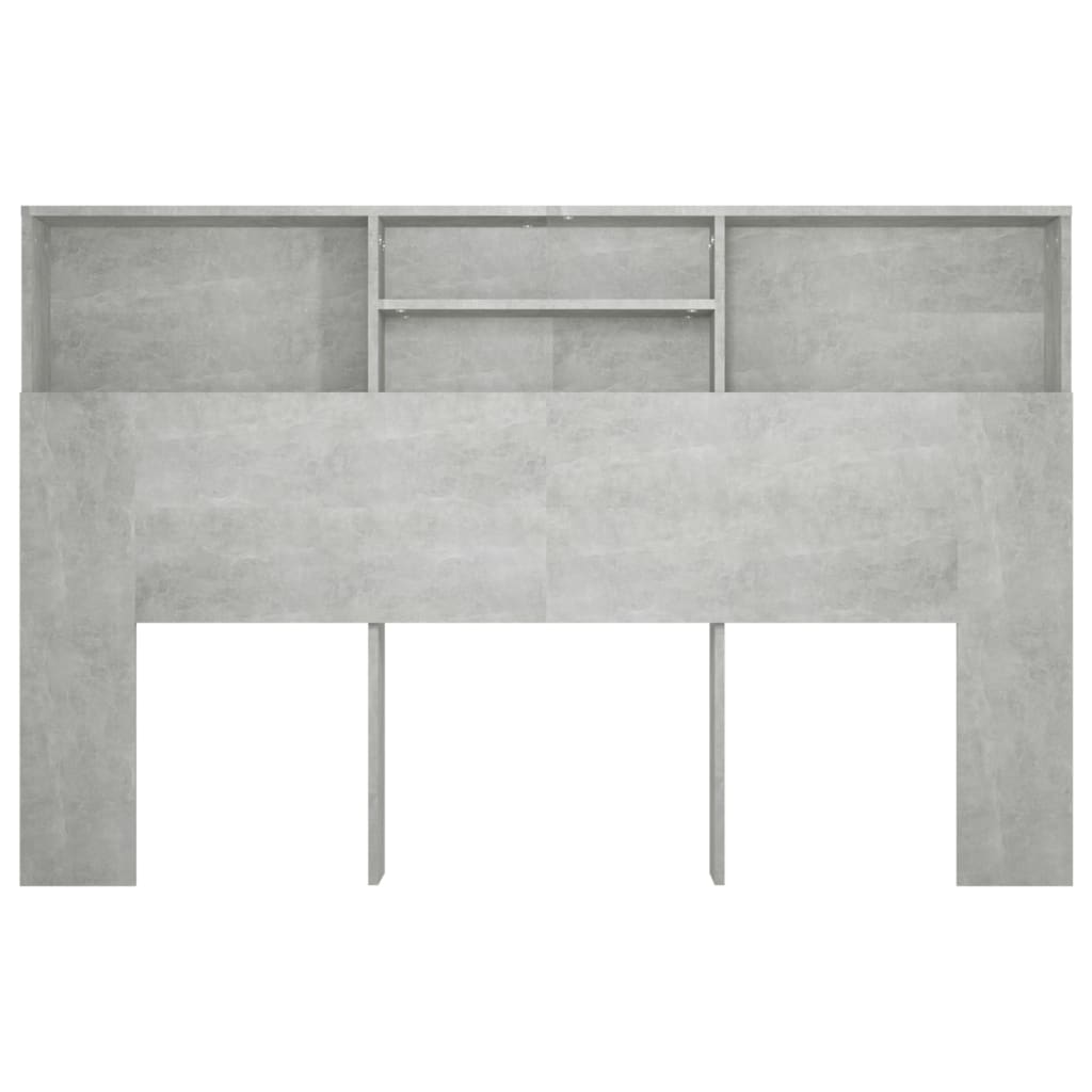 Tăblie de pat cu dulap, gri beton, 160x19x103,5 cm - Lando