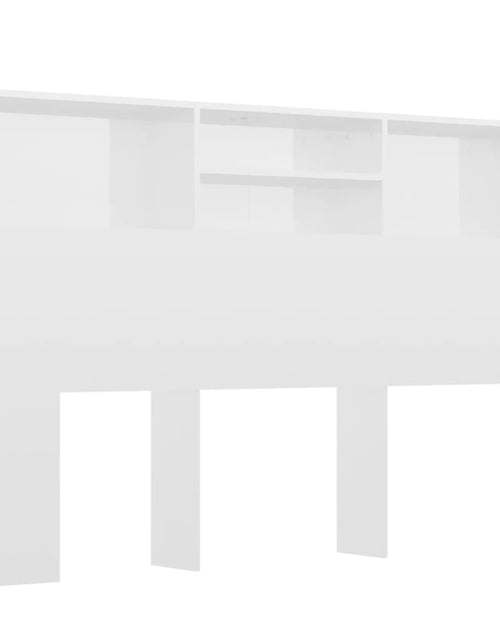 Încărcați imaginea în vizualizatorul Galerie, Tăblie de pat cu dulap, alb extralucios, 160x19x103,5 cm - Lando
