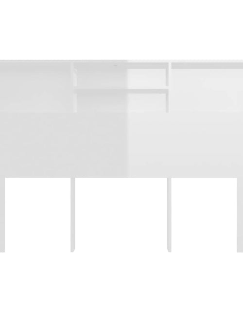 Încărcați imaginea în vizualizatorul Galerie, Tăblie de pat cu dulap, alb extralucios, 160x19x103,5 cm - Lando
