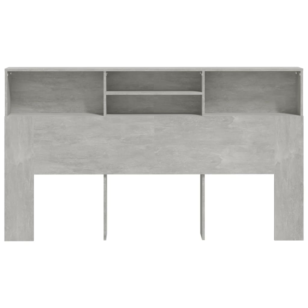 Tăblie de pat cu dulap, gri beton, 180x19x103,5 cm - Lando