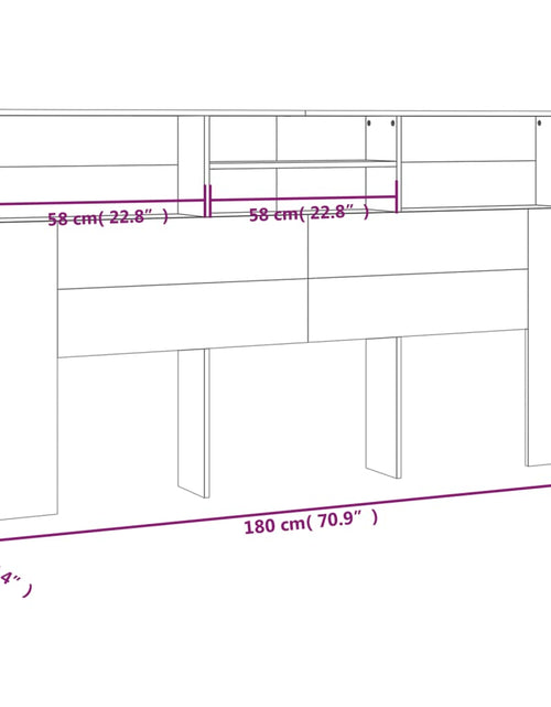 Încărcați imaginea în vizualizatorul Galerie, Tăblie de pat cu dulap, gri beton, 180x19x103,5 cm - Lando
