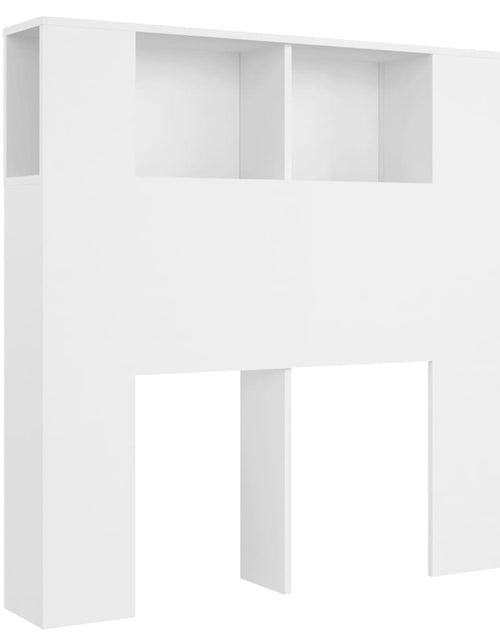 Încărcați imaginea în vizualizatorul Galerie, Tăblie de pat cu dulap, alb, 100x18,5x104,5 cm - Lando
