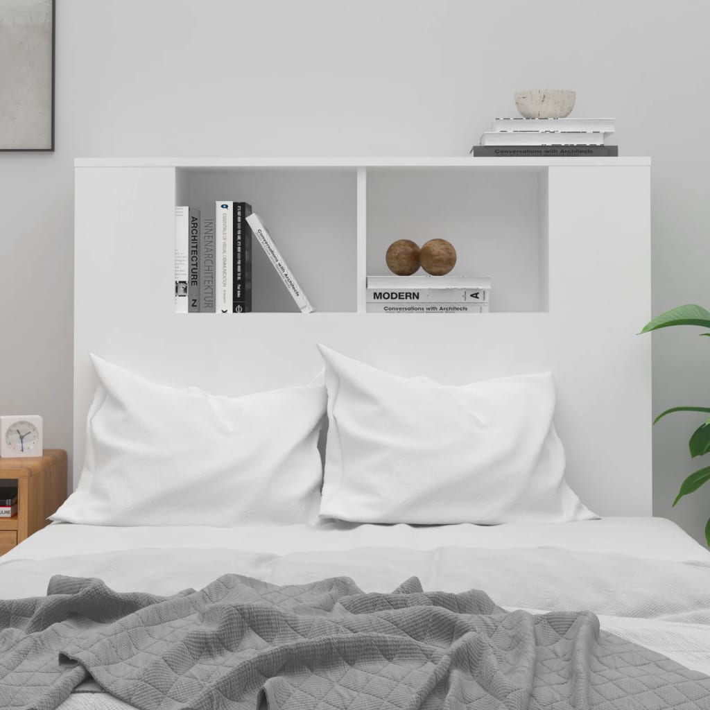 Tăblie de pat cu dulap, alb, 100x18,5x104,5 cm - Lando