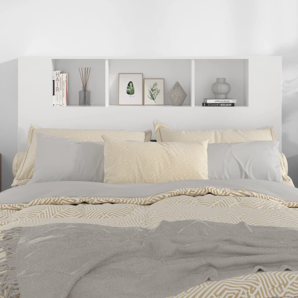 Tăblie de pat cu dulap, alb, 140x18,5x104,5 cm - Lando