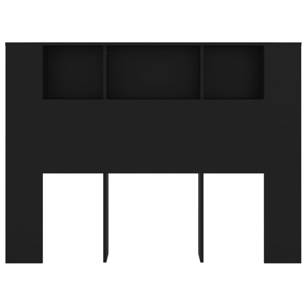 Tăblie de pat cu dulap, negru, 140x18,5x104,5 cm - Lando