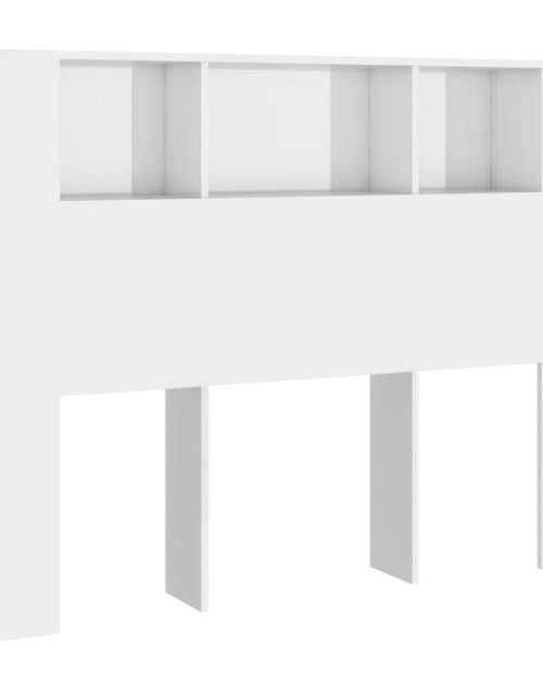 Încărcați imaginea în vizualizatorul Galerie, Tăblie de pat cu dulap, alb extralucios, 140x18,5x104,5 cm - Lando
