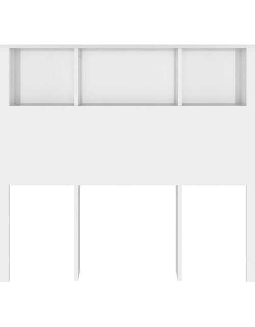 Загрузите изображение в средство просмотра галереи, Tăblie de pat cu dulap, alb extralucios, 140x18,5x104,5 cm - Lando
