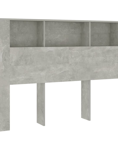 Încărcați imaginea în vizualizatorul Galerie, Tăblie de pat cu dulap, gri beton, 160x18,5x104,5 cm - Lando
