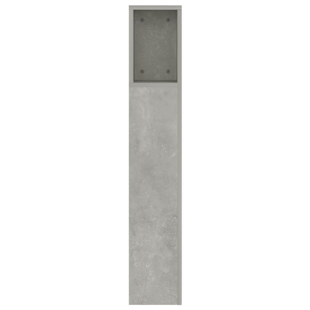 Tăblie de pat cu dulap, gri beton, 160x18,5x104,5 cm - Lando