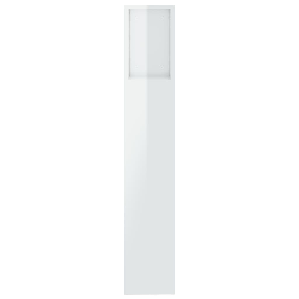 Dulap tăblie, alb extralucios, 200x18,5x104,5 cm - Lando