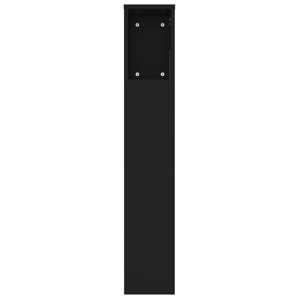 Tăblie de pat cu dulap, negru, 220x18,5x104,5 cm - Lando