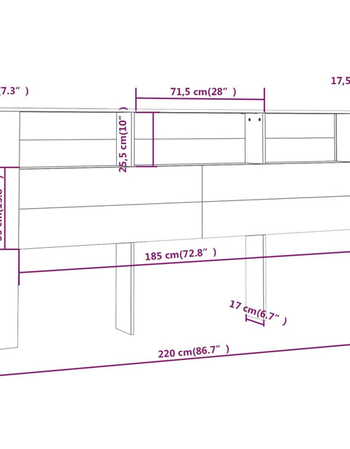 Încărcați imaginea în vizualizatorul Galerie, Tăblie de pat cu dulap, stejar sonoma, 220x18,5x104,5 cm - Lando
