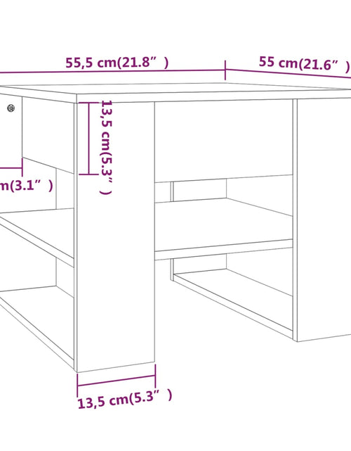 Загрузите изображение в средство просмотра галереи, Măsuță de cafea, stejar fumuriu, 55,5x55x45 cm, lemn prelucrat Lando - Lando
