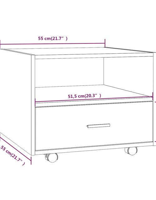 Загрузите изображение в средство просмотра галереи, Măsuță de cafea, stejar maro, 55x55x40 cm, lemn prelucrat Lando - Lando
