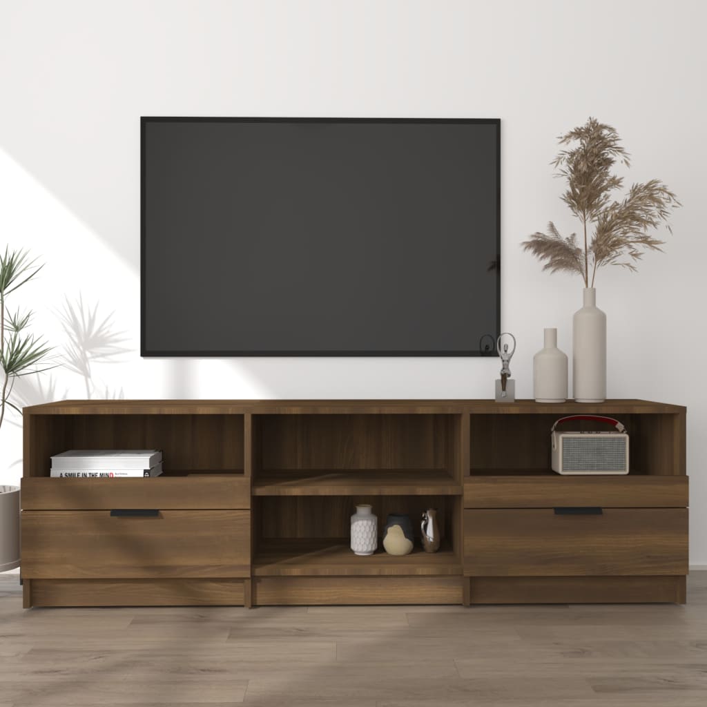 Comodă TV, stejar maro, 150x33,5x45 cm, lemn prelucrat - Lando